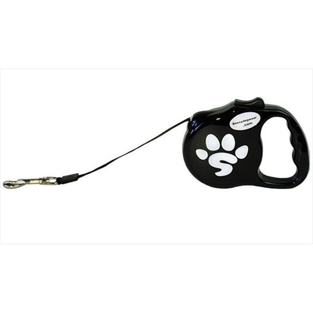 Sassy Dog Wear Laisse Rétractable - LOGO SDW BLK-2 - Noir - 15 Pieds