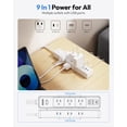 thumbnail image 5 of NTONPOWER Cable de extensión plano blanco, protector contra sobretensiones 1080J con 6 salidas y 3 puertos USB (1 USB C), protección contra sobrecarga de 1625W/13A, 5 of 5