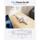 thumbnail image 5 of NTONPOWER Cable de extensión plano blanco, protector contra sobretensiones 1080J con 6 salidas y 3 puertos USB (1 USB C), protección contra sobrecarga de 1625W/13A, 5 of 5
