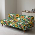 thumbnail image 3 of ZIATUBLES Sunflower Daisy Dustproof Futon Slipcovers Stretch Armless Sofa Cover, Machine Washable Polyester Spandex Furniture Protector with Elastic Bottom, Foldable Soft Cover, 3 of 9