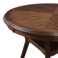 thumbnail image 2 of Benjara Aine 5 PC Round Dining Table- Chair Set- Cherry Brown Wood- Fabric Seat, 2 of 6