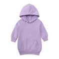 thumbnail image 2 of APEXFWDT Toddler Baby Girl Sweatshirt Hoodie Cotton Long Sleeve Hood Long Sweatshirt Plain Sweatshirt Dress with Pocket, 2 of 3