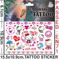 thumbnail image 1 of Pegatina de tatuaje Sanrio para fiesta de Cumpleaños de Niños, decoración de Kuromi Cinnamoroll, Tatuajes Temporales, tatuajes impermeables, arte, regalos para niños, 1 of 4