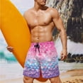 thumbnail image 2 of XYZCANDO Couple Matching Beach Set His Hers Swimwear Men's Beach Shorts & 2 Piece Women's Drawstring Bikini Mermaid Scales Hawaiian Outfits Vacation Pool Party Honeymoon Beach Wear, 2 of 6