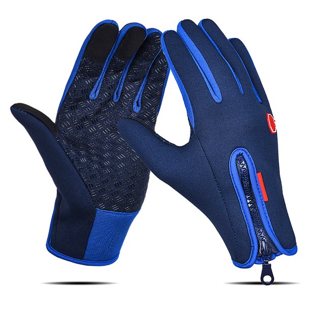 Guantes de Ciclo Con Cremallera Guantes de Deportes Térmicos Impermebles Con Pantalla Tálil para el Esquí de Senderismo