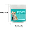 thumbnail image 5 of Wiher Ear Cleaner Finger Wipes, Grooming Kit Care for Dogs and Cats Regular Soothing Odor Control Reduce Dirt Wax Build Up Pet Supplies Easy to Use Fresh Coconut Scent, 100 Count, 5 of 7