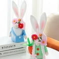 thumbnail image 3 of 1/2 Pack Easter Bunny Gnome Plush Elf Decorations, Esho Mr and Mrs Handmade Scandinavian Rabbit Tomte, Spring Easter Day Decorations Home Table Ornament, Birthdays/Valentines/Easter Gift, 3 of 6