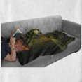 thumbnail image 6 of Fantasy Soft Flannel Fleece Throw Blanket, Fiction Forest Giant Mushrooms and Elves Fairytale Enchanted Image, Cozy Plush for Indoor and Outdoor Use, 70" x 90", Green Coral, by Ambesonne, 6 of 6