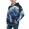 thumbnail image 2 of Kdxio Futuristic Blue Light White Tiger Pattern Kids Boys Girls Zip Up Hoodie 3D Printed Hooded Sweatshirt Hoody Coat with Pocket 7-12 Y-Medium, 2 of 6