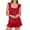 Red, variant on SwiftWear Women's Ruffle Trim Sleeveless Pajama Set Cute Tank Top Shorts Summer Lounge Wear Comfy Sleepwear Set​, White