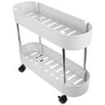 thumbnail image 2 of Reusable Roller Storage Rack Movable 2-Tier Trolley Rack Multifunctional Trolley Stand, 2 of 7