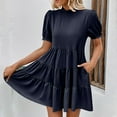 thumbnail image 6 of IROINNID Summer Dresses for Women 2024, Wedding Guest Dresses for Women, Summer Short Sleeve and Round Neck Ruffled Outfits Dress, 6 of 9