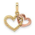 thumbnail image 4 of FJC Finejewelers 14 kt Two Tone Gold CZ Hearts Charm 14 x 14 mm, 4 of 6