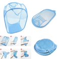thumbnail image 3 of RZJZGZ Cesto para la colada plegable de malla emergente con bolsillo lateral, cesta para la colada, bolsa de almacenamiento con asas de transporte para ropa sucia (paquete de 2), 3 of 5