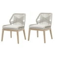 thumbnail image 2 of Dining Chair with Woven Rope Back, Set of 2,Brown and Gray- Saltoro Sherpi, 2 of 6