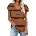 thumbnail image 2 of Tbopshirt Fashion Women's Summer V-Neck Short Sleeve Print Casual T-shirt Blouse, 2 of 4