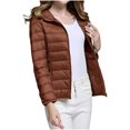 thumbnail image 4 of Womens Winter Parka Jackets Solid Color Long Sleeved Zipper With Pocket Lightweight Cotton Jacket Savings up to 30% off, 4 of 8
