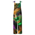 thumbnail image 4 of QATAINLAV My Orders Placed By Me Women's Loose Fit Cotton Linen Jumpsuits Mardi Gras Sleeveless Adjustable Straps Overalls Carnival Print One Piece Pants Festival Outfits Multicolor XXXXXL, 4 of 6