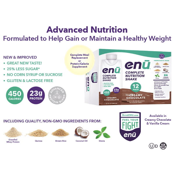 ENU Meal Replacement Shakes for Weight Gain, 23g Protein / 450 Calories