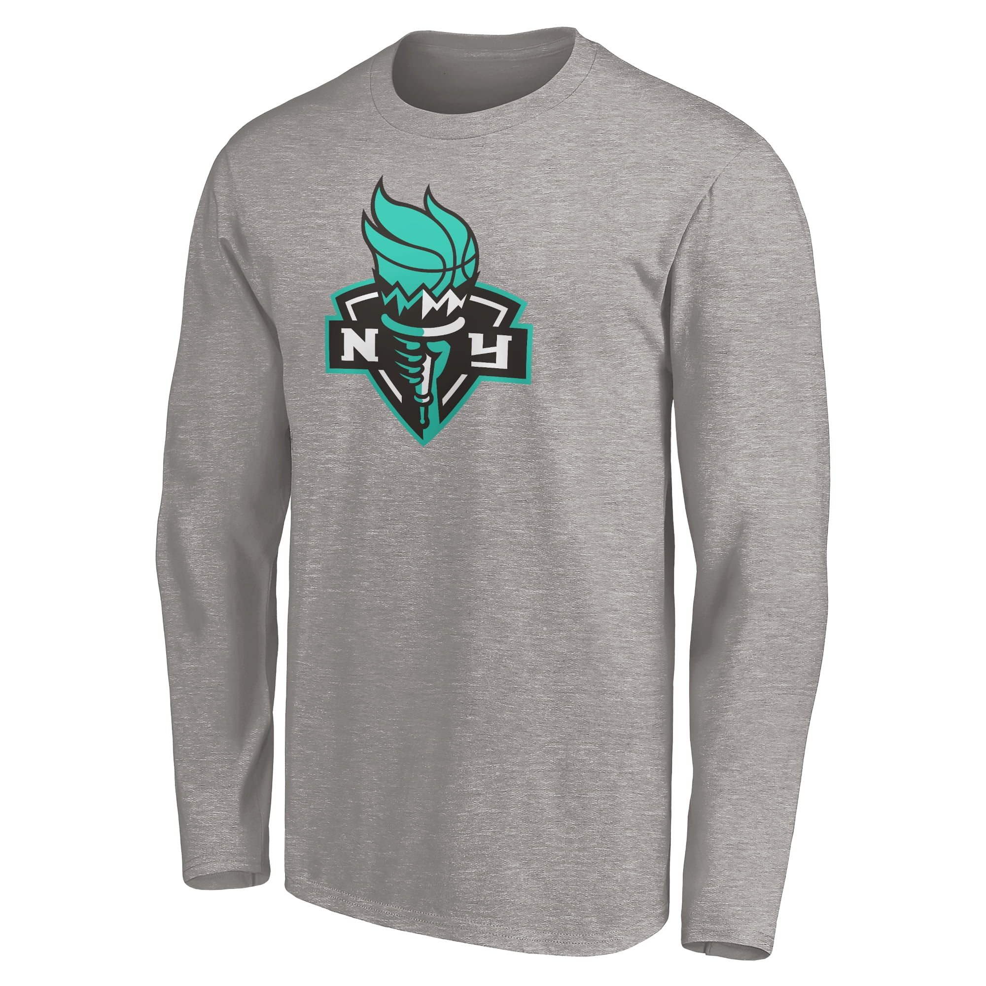 Men's Heathered Gray New York Liberty Primary Logo Long Sleeve T