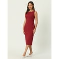 thumbnail image 3 of DARING DIVA Sleeveless Sheath Boat Neck Pencil Dress M Red, 3 of 6