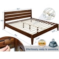thumbnail image 3 of Acacia Emery Bed Frame with Headboard Solid Wood Platform Bed, King Size Bed Frame, Unique Design Contemporary Signature Wood Bed Compatible with All Mattresses, Non-Slip and Noise-Free, Chocolate, 3 of 5