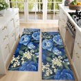 thumbnail image 4 of Kitchen Rugs Sets Of 2,Pioneer Flower Floral Print Pattern Anti Fatigue Kitchen Mat Rugs Non Slip Washable,Decorative Kitchen Floor Mats for Kitchen,Sink,Laundry,17"X47", 4 of 5