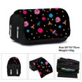 thumbnail image 1 of Estuche de lápices de lona con astronauta, bolsa de lápices con doble cremallera, bolsa de almacenamiento de suministros escolares, gran capacidad, estuche para bolígrafos para estudiantes, papelería, 1 of 4