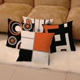 thumbnail image 6 of Orange Pillow Covers 18x18 Set of 4, Decorative Pillow Covers, Geometric Abstract Orange Throw Pillowcases for Sofa Couch Bed Patio, Linen Farmhouse Cushion Case Outdoor Home Decoration, 6 of 6