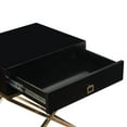 thumbnail image 6 of Jakob Black/Chrome Sidetable/Nighstand - Square Lacquer-Finish Chrome, X-Metal Legs, 6 of 9