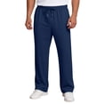 thumbnail image 6 of Mens Lightweight Baggy Sweatpants Straight Leg Open Bottom Thin Drawstring Lounge Pants with Pockets Blue 2XL, 6 of 7