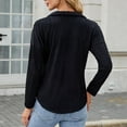 thumbnail image 4 of aidice Tops for Women Casual Lapel V Neck Long Sleeve Tee Shirts Fitting Texture Comfy Fall Shirts, 4 of 4