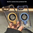 thumbnail image 5 of Magnetic Stand Case for iPhone 16e (2025), [Compatible with MagSafe] Shockproof Ring Holder Kickstand Soft Plating Case Camera Protector Thin Clear Soft Phone Cover for iPhone 16e 6.1, Black, 5 of 8