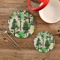 thumbnail image 2 of Pot Holders Trivets Set Pure Cotton Potholders Set, Set of 2, Forest Trees Hot Pot Trivets One 9.45 Inch and One 7 Inch for Kitchen Pans Bowl Teapot, 2 of 7