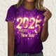 thumbnail image 2 of Camisetas Casuales de Mujer Año Nuevo Impreso Suéter de Manga Corta Cuello Redondo, Top de Moda para el Uso Diario, 2 of 4
