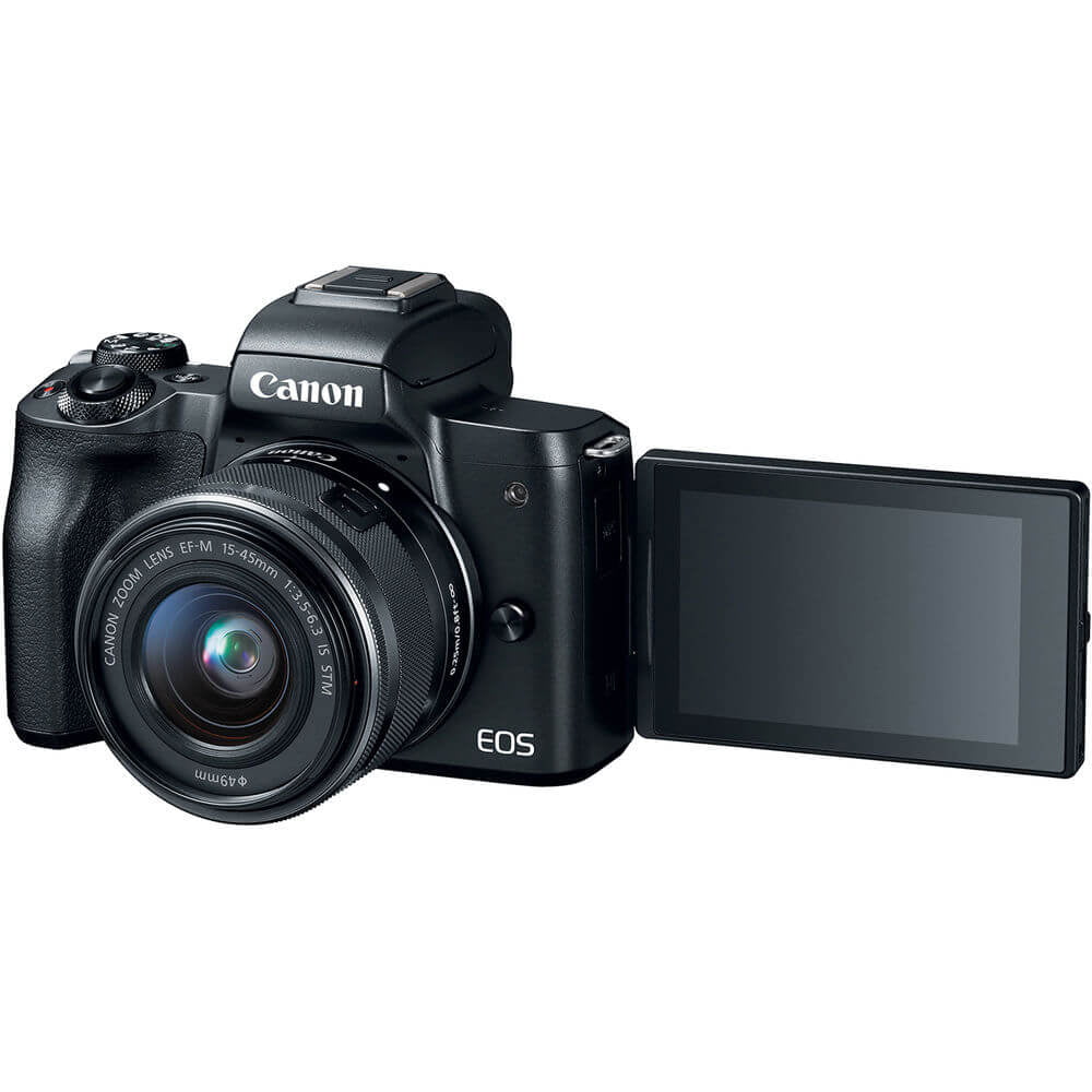 Canon Black EOS M50 Mirrorless Camera with 24.1 MegaPixels, 15-45mm Lens  Included