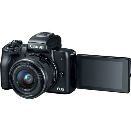 Canon - EOS M50 Mirrorless Camera with EF-M 15-45mm f/3.5-6.3 IS STM Zoom Lens - Black