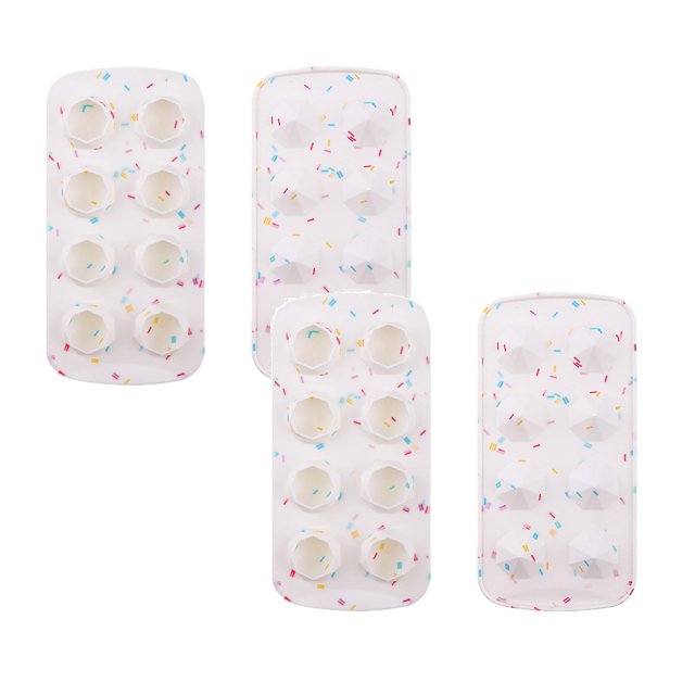 Oleegame 2PC Baby Popsicle Molds Easy Release Silicone & Flexible 8 Ice Cube Trays With For Cocktail Freezer Stackable Ice Trays With Covers