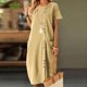 thumbnail image 5 of mfyjkho Vestidos para mujer, Vestidos casuales de verano para mujer, con cuello redondo, manga corta y bolsillos Vestidos maxi para mujer xl, 5 of 9