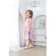 thumbnail image 6 of Little Girl Unicorn Dress Toddler Summer Spring Ruffle Sleeve Sundress Dresses 2T-Unicorn, 6 of 7