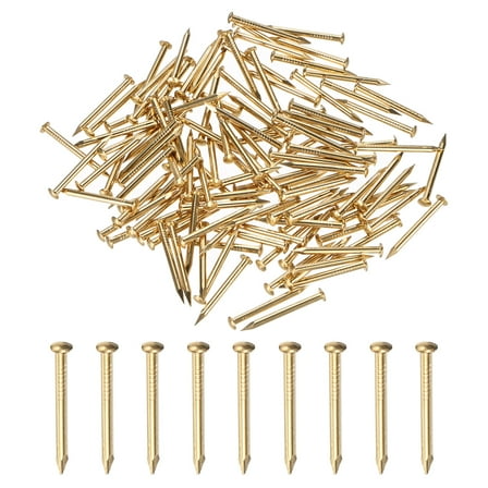 Uxcell 100-Pack Small Tiny Nails, 2mm x 25mm Brass Nails Hardware Round Head