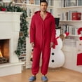 thumbnail image 4 of Mgmyaa Men's Union Suits Hooded Jumpsuit Pajama One-Piece Full Coverage Sleepwear Warm Indoor Loungewear, 4 of 5