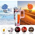 thumbnail image 5 of Cat Tumbler with Handle and Straw, 40 oz Cat Stainless Steel Insulated Cup with Lid and Straw,Colorful Travel Coffee Mug Water Bottle, Birthday Mothers Day Gifts for Animal Lovers Women, 5 of 7