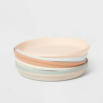 Kids' 6pc 7.4" Plastic Dinner Plate -  Microwave & Dishwasher Safe, Toddler Dining Set