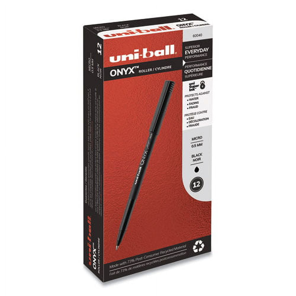 "Onyx Roller Ball Pen, Stick, Micro 0.5 Mm, Black Ink, Black Matte Barrel, Dozen | Bundle of 2 Dozen"