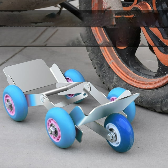Outil de Déplacement de Pneu Plat pour Chariot de Pneu Plat Outil de Déplacement de Pneu Plat d'Urgence avec 5 Roues pour Vélo Moto Tricycle