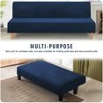 thumbnail image 3 of SHANNA Stretch Velvet Sofa Slipcover Thick Armless Sofa Bed Cover Futon Slipcover Protector, Navy Blue, 3 of 8
