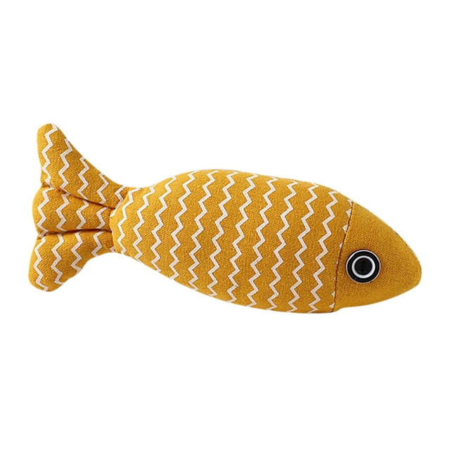 Ohufall Jouets pour Animaux de Compagnie Meuleuse de Dents Petite Poupée Poisson avec Herbe à Chat pour Chatons Jeu Intérieur