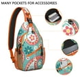 thumbnail image 2 of Rustic Paisley Design Sling Backpack, Vintage Bohemian Crossbody Shoulder Bag with Colorful Floral Pattern, Lightweight Travel Hiking Daypack, 2 of 6