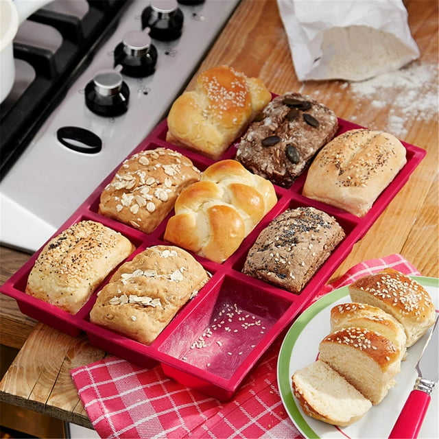9 Cavity Rectangle Silicone Cupcake Bread Mold Baking Cake Pan Soap Mold DIY Chocolate Soap Bakeware Tray